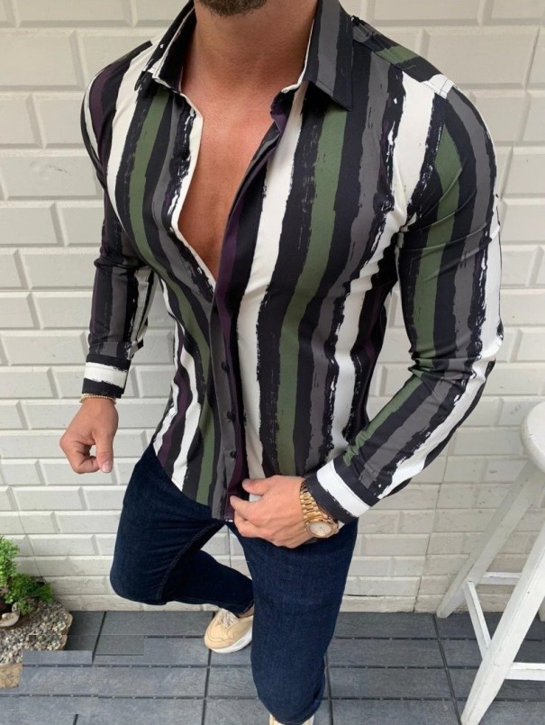 Camisa riscada para homem F771 L 3