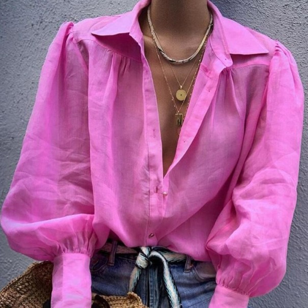Camisa suelta de mujer A823 rosa M