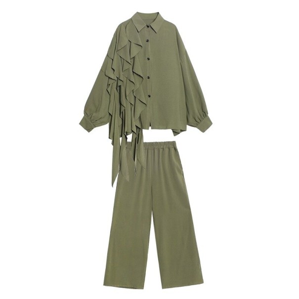 Camisa y pantalón de mujer B1008 verde militar XL