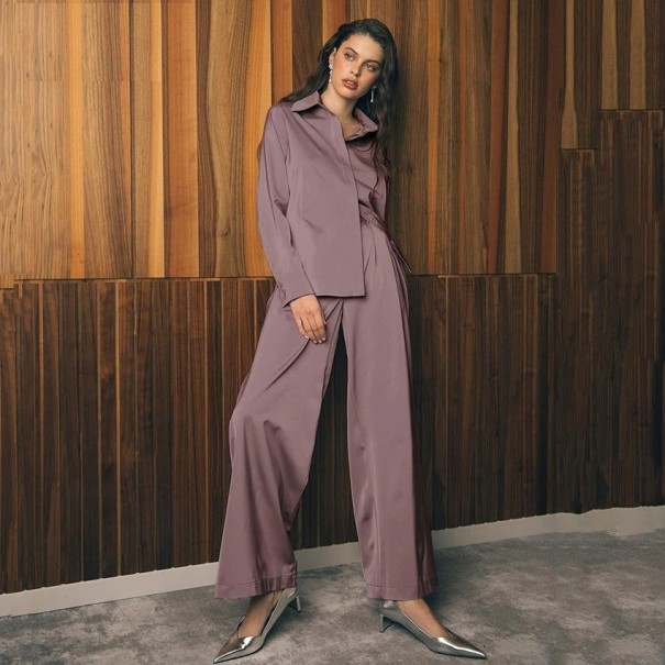 Camisa y pantalón de mujer marrón L