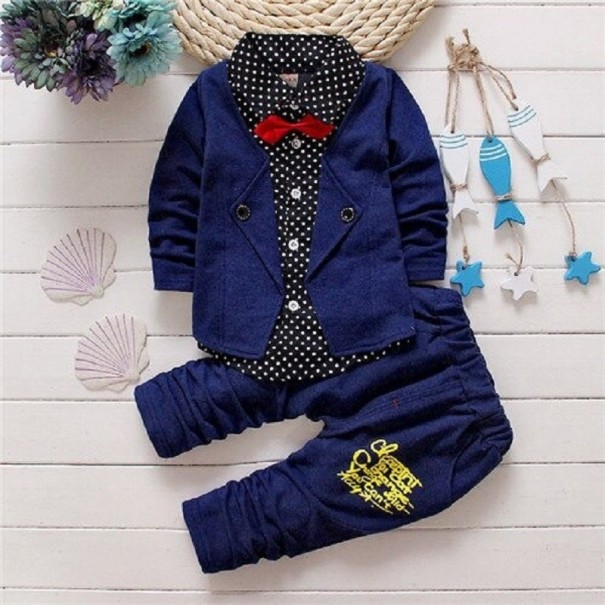 Camisa y pantalón niño L1593 azul oscuro 12-18 meses