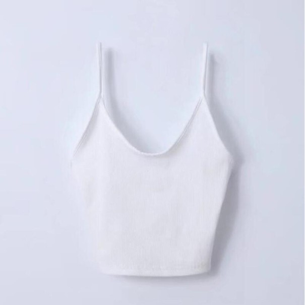 Camiseta corta sin mangas para mujer A1247 blanco M