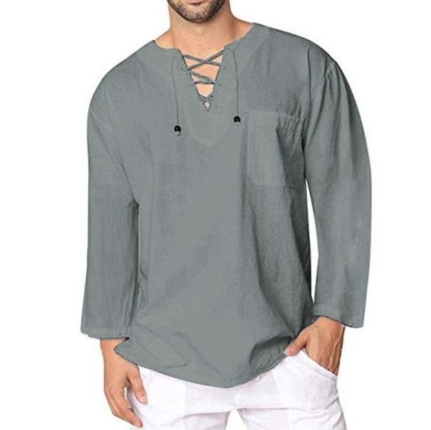 Camiseta de hombre con cordones F773 gris M