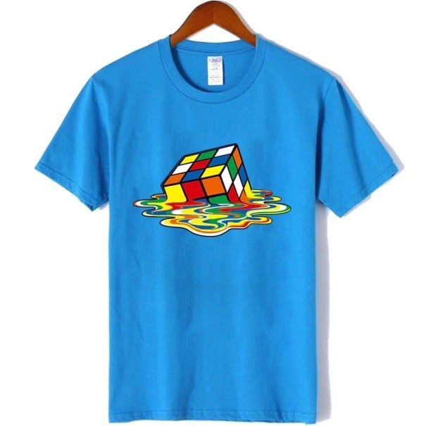Camiseta de hombre T2042 celeste L