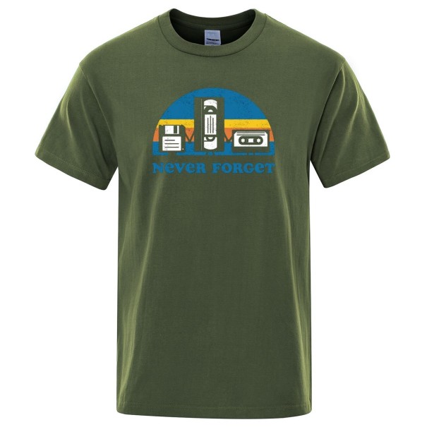 Camiseta de hombre T2055 verde militar M