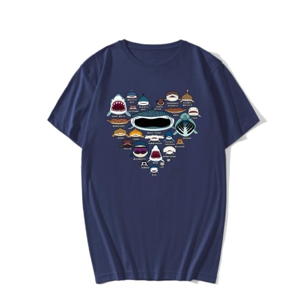 Camiseta de hombre T2169 azul oscuro XXS