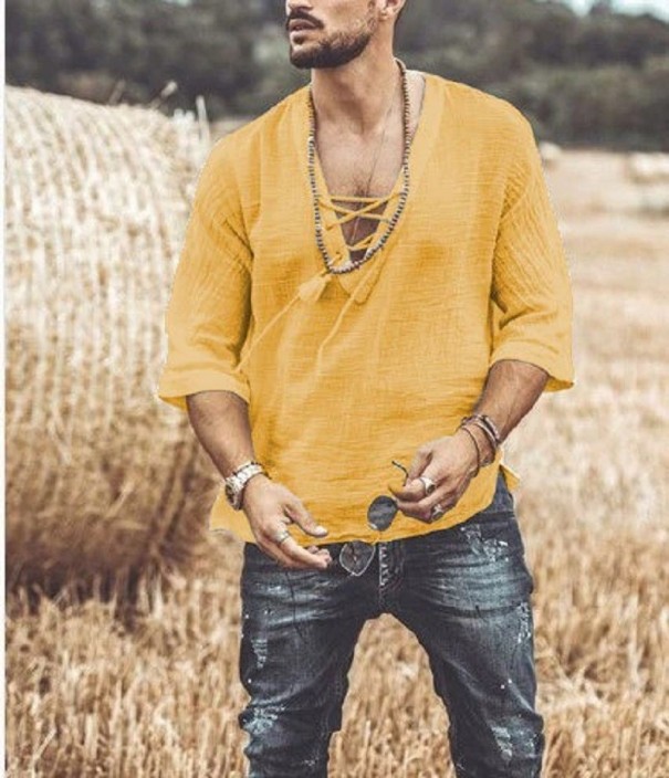 Camiseta de hombre T2206 amarillo oscuro XS