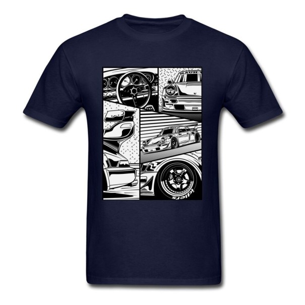 Camiseta de hombre T2329 azul oscuro M