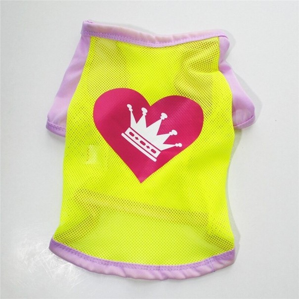 Camiseta de malla para perros amarillo S