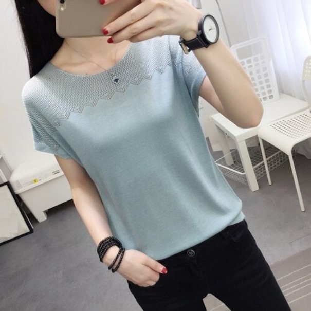 Camiseta de manga corta para mujer azul