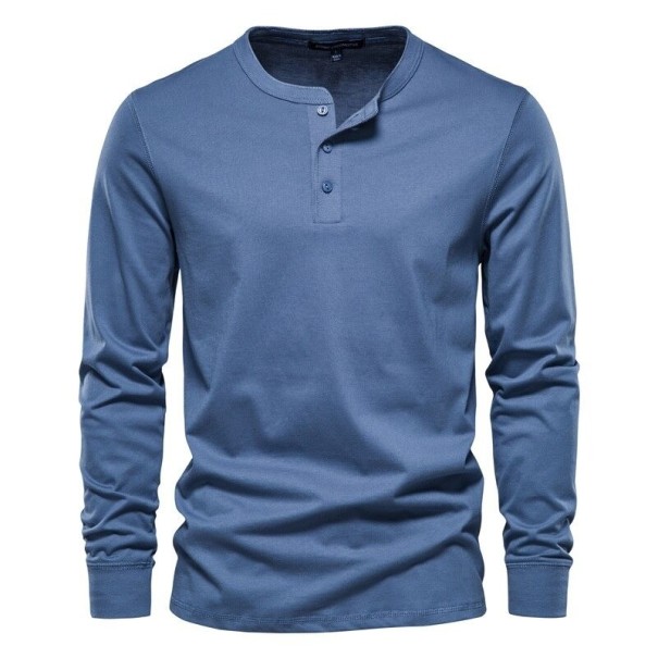 Camiseta de manga larga para hombre T2140 azul M