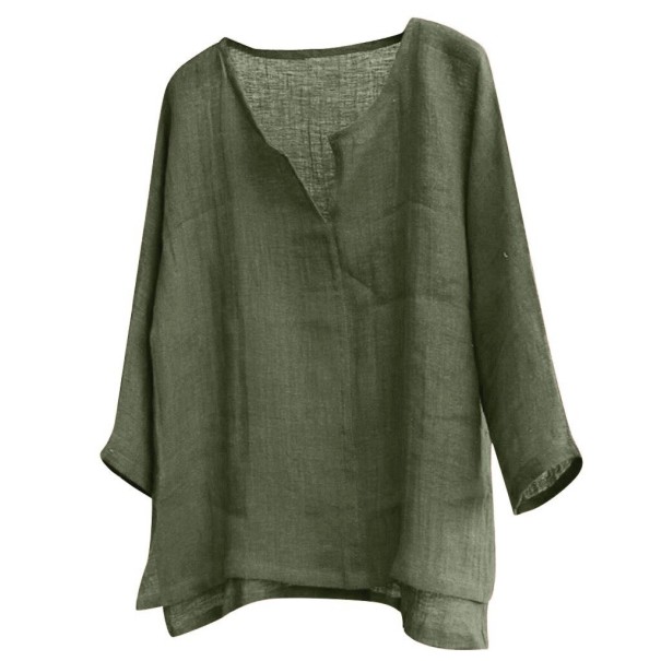 Camiseta de manga larga para hombre T2191 verde militar XXL