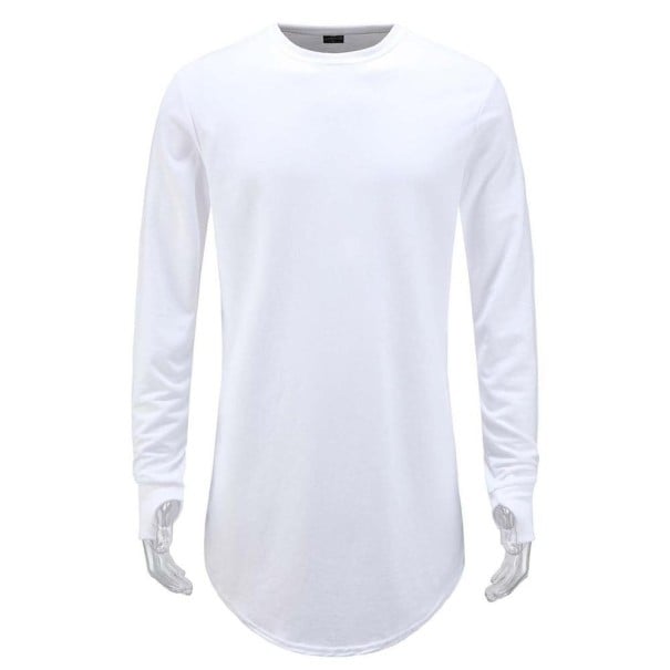 Camiseta de manga larga para hombre T2390 blanco S