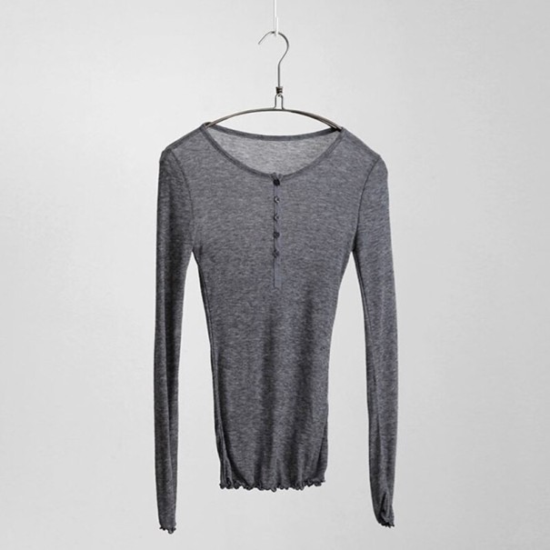 Camiseta de manga larga para mujer A958 gris