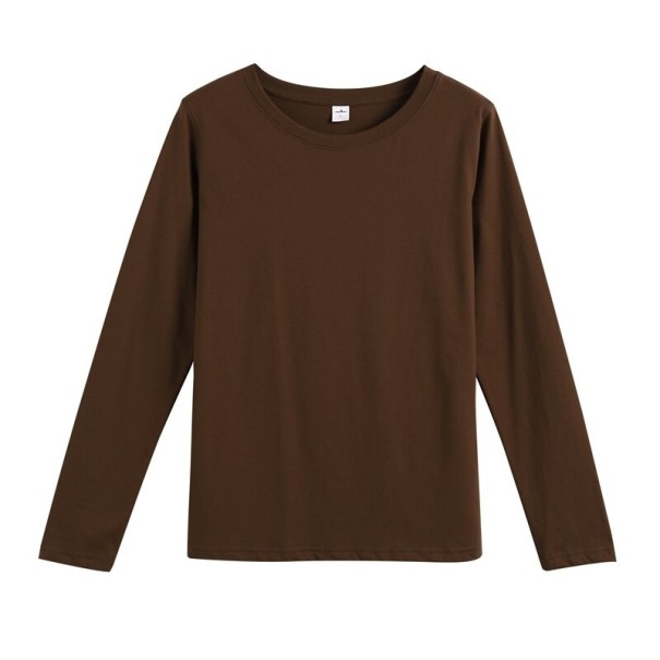 Camiseta de manga larga para mujer A984 marrón L