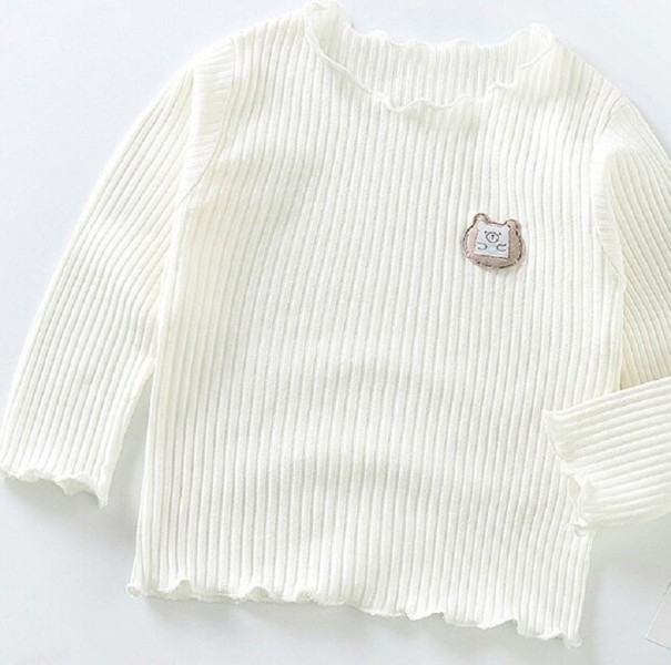 Camiseta de manga larga para niña T2513 blanco 3