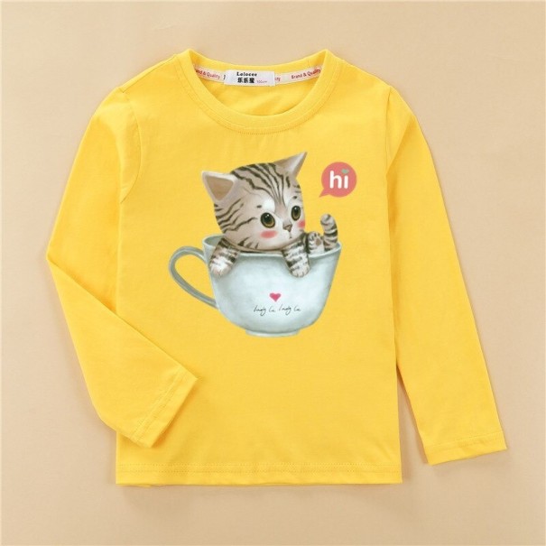 Camiseta de manga larga para niña T2554 amarillo 6 B