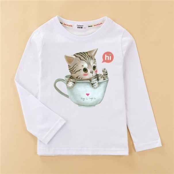Camiseta de manga larga para niña T2554 blanco 4 B