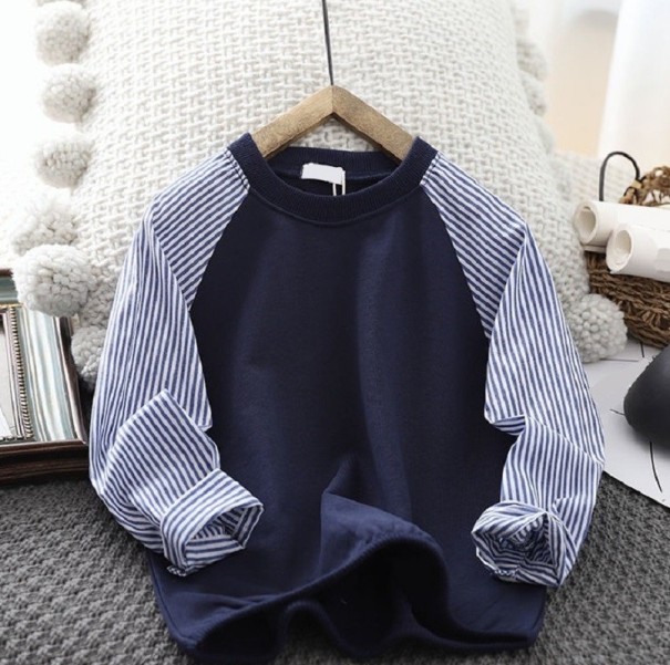 Camiseta de manga larga para niño C1110 azul oscuro 8