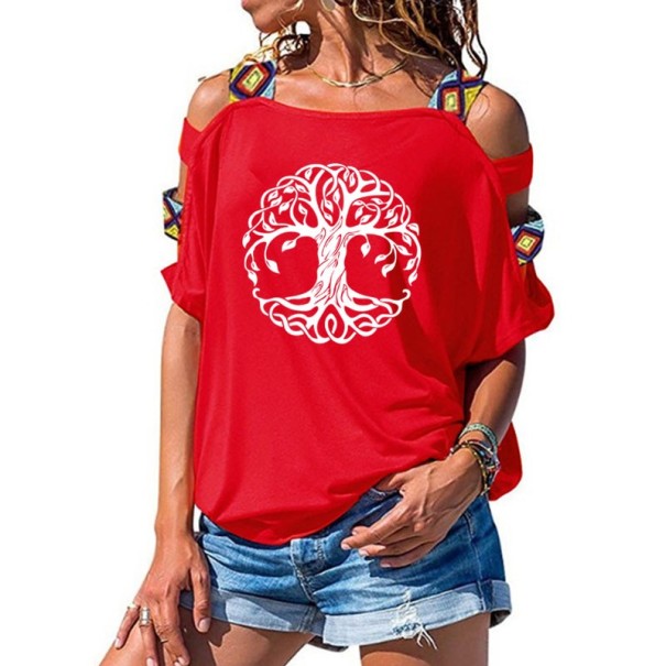 Camiseta de mujer con cortes A1258 S 17 Camiseta de mujer con cortes A1258 S 17