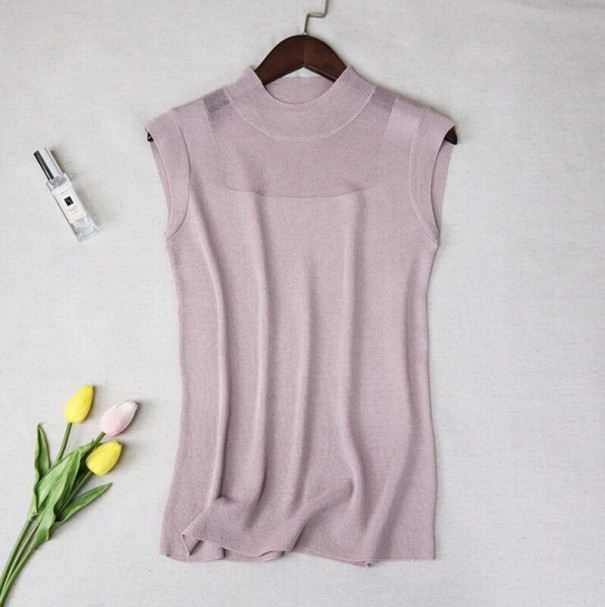 Camiseta de mujer con cuello alto B257 rosa