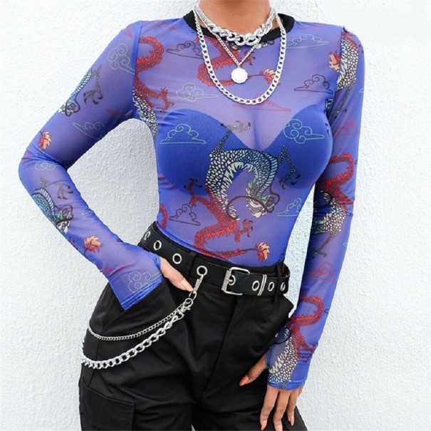 Camiseta de mujer con dragón traslúcido S