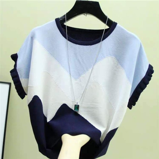 Camiseta de mujer con estampado A1318 azul oscuro
