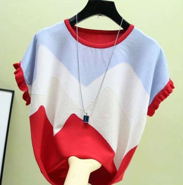 Camiseta de mujer con estampado A1318 rojo