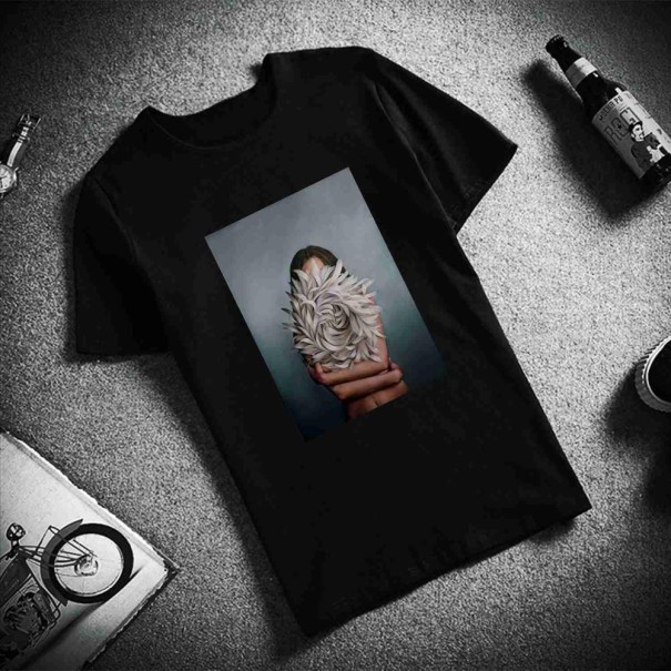 Camiseta de mujer con estampado A66 negro S 3