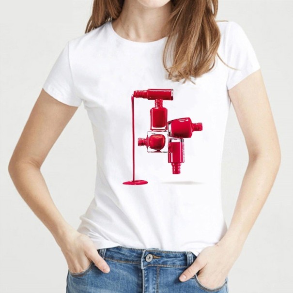 Camiseta de mujer con estampado de barniz S 13