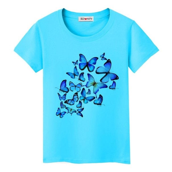 Camiseta de mujer con estampado de mariposas M 8