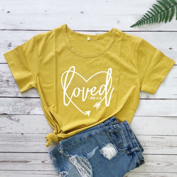 Camiseta de mujer con estampado de &quot;loved&quot; 3XL 8