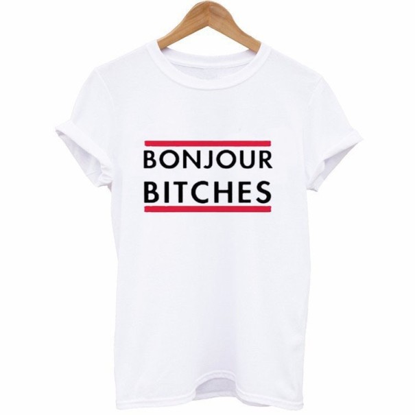 Camiseta de mujer con estampado divertido A964 blanco S