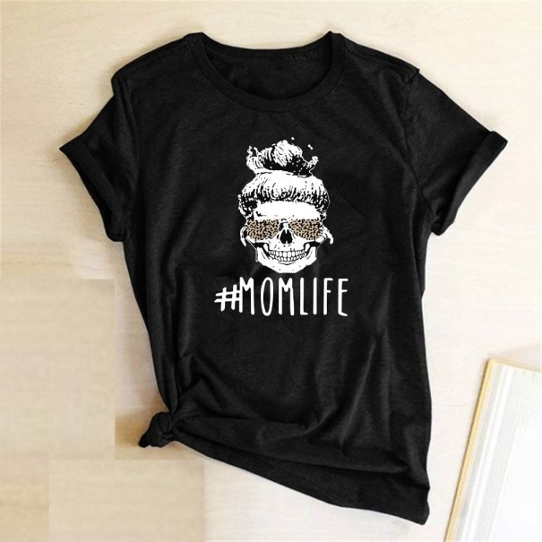 Camiseta de mujer con estampado mom life B335 negro M