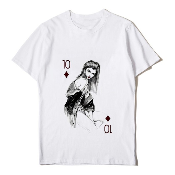 Camiseta de mujer con motivo de tarjeta M 6 Camiseta de mujer con motivo de tarjeta M 6