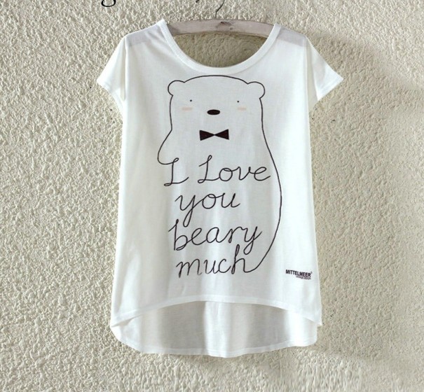 Camiseta de mujer con osito de peluche M Camiseta de mujer con osito de peluche M