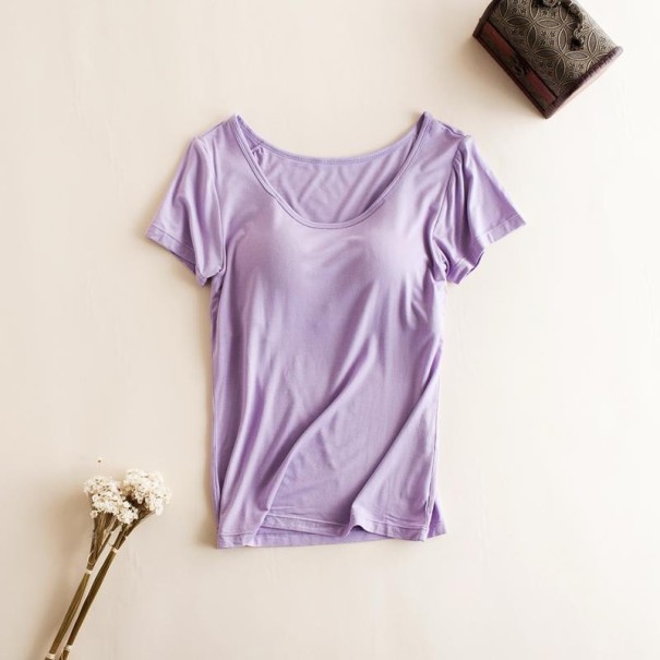 Camiseta de mujer con pecho reforzado morado claro XS Camiseta de mujer con pecho reforzado morado claro XS
