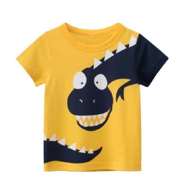 Camiseta de raparigo com estampado de dinossauro B1385 amarelo 8