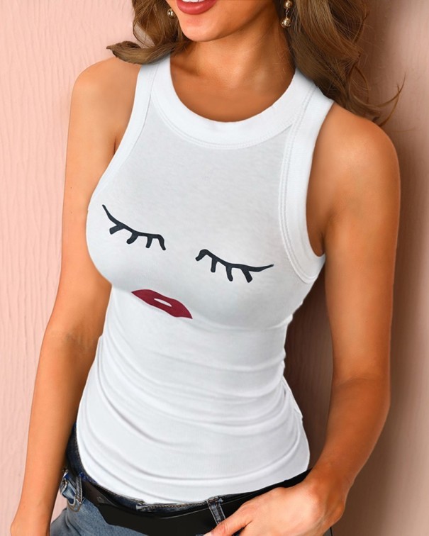 Camiseta de tirantes elástica para mujer A12541 L 9