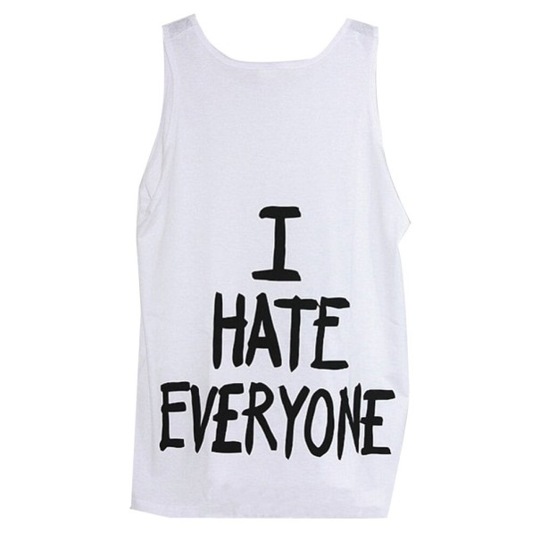 Camiseta de tirantes estampada para mujer A1211 blanco S