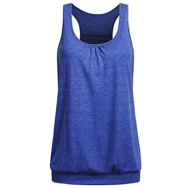 Camiseta de tirantes para mujer con escote en la espalda B254 azul M