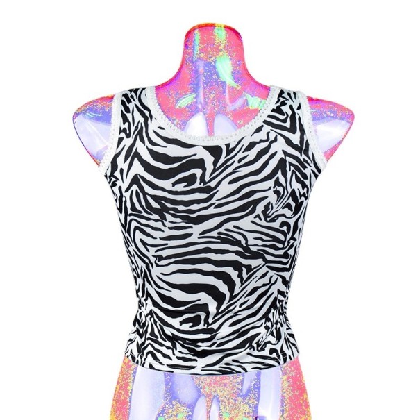 Camiseta de tirantes para mujer con motivo de cebra XS