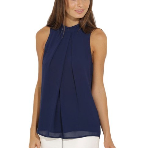 Camiseta de tirantes sexy para mujer - Azul M