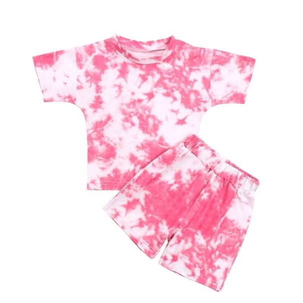 Camiseta e calções para crianças L1221 rosa 3