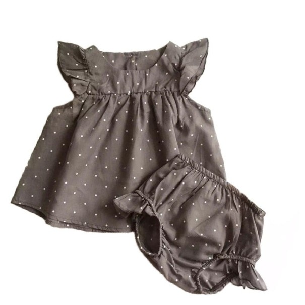 Camiseta e calções para meninas L1467 0-3 meses