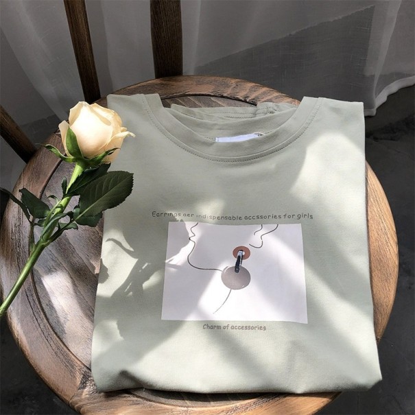 Camiseta mujer con estampado A996 verde claro