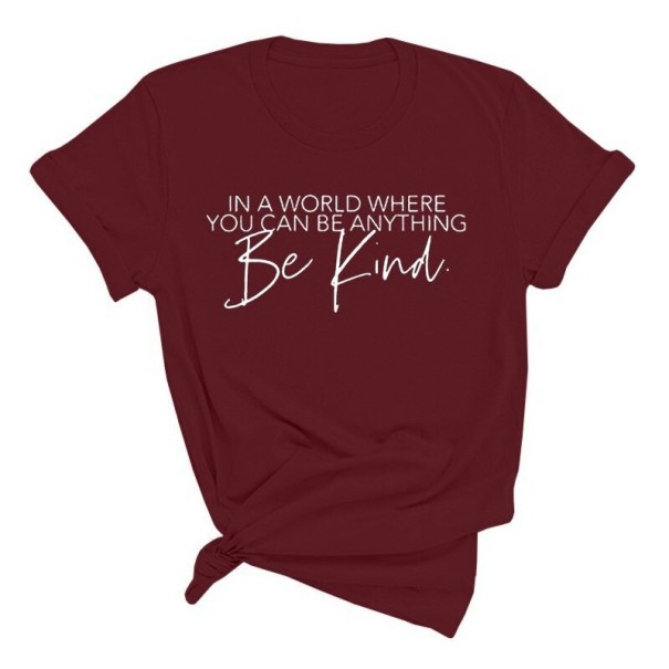 Camiseta mujer con estampado B357 rojo oscuro M