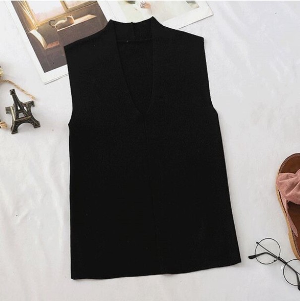 Camiseta sin mangas de mujer B403 negro