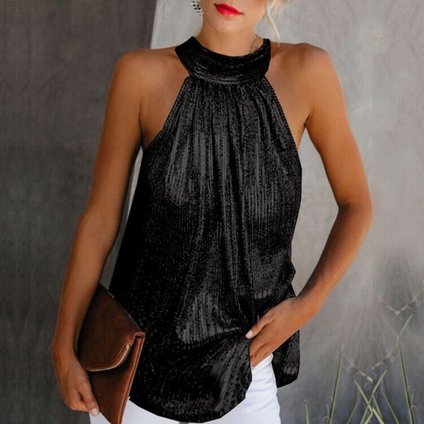 Camiseta sin mangas de mujer negro L