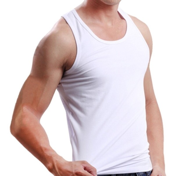 Camiseta sin mangas para hombre F1837 blanco 3XL